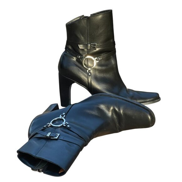 Heeled Boots Womans Sz. 9.5 Harley Davidson Black Heels - Picture 3 of 10